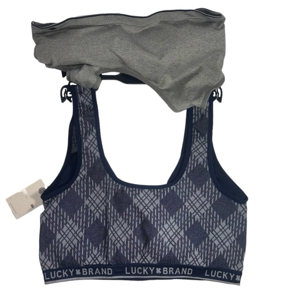 Lucky Brand Bras Seamless Comfort Bras Navy Blue and Gray Size Large Two Pack - Picture 6 of 15